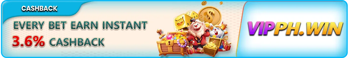VIPPH daily instant cashback up to 3.60% on every bet